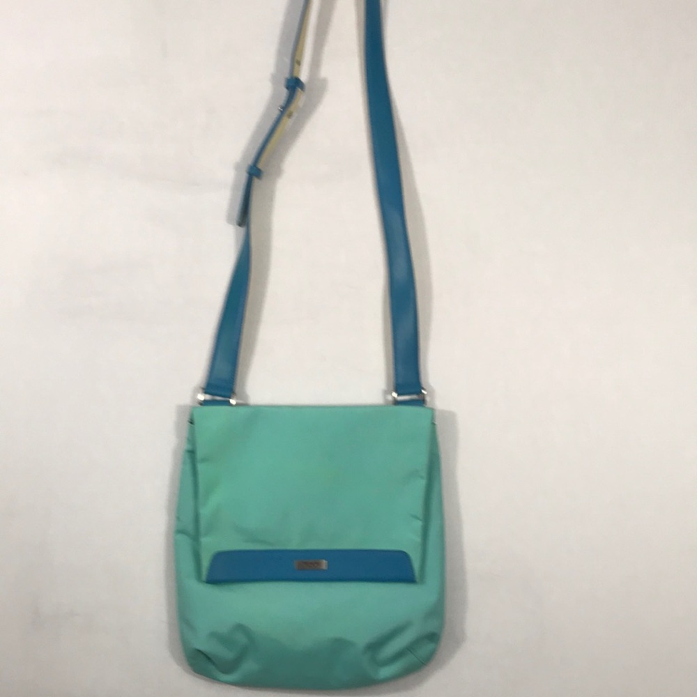 Tumi Vintage Crossbody Bag Aqua Nylon with Blue & Magenta Accents